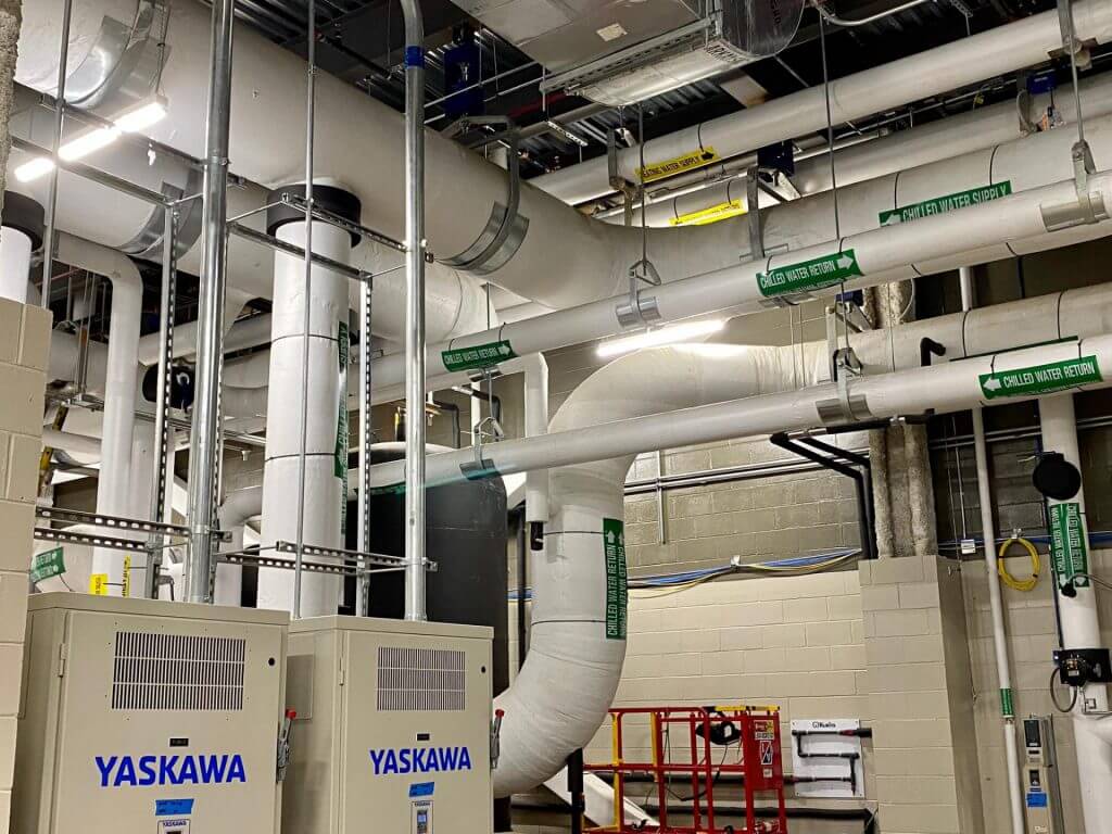 New pipes properly installed in a commercial space